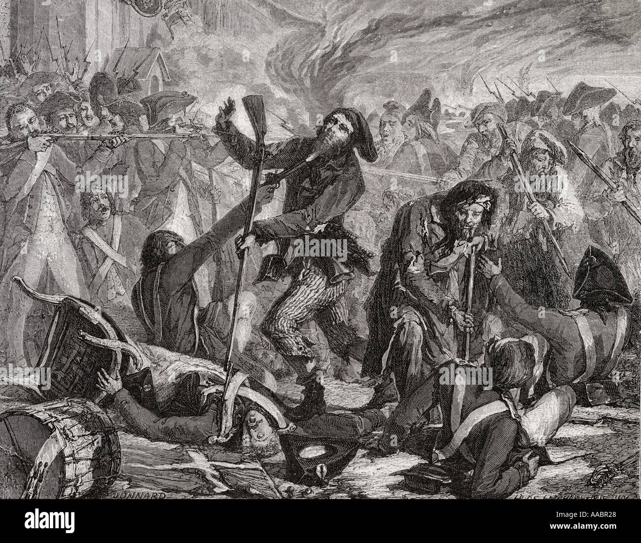 Le massacre de la Swiss,10 août 1792. Banque D'Images