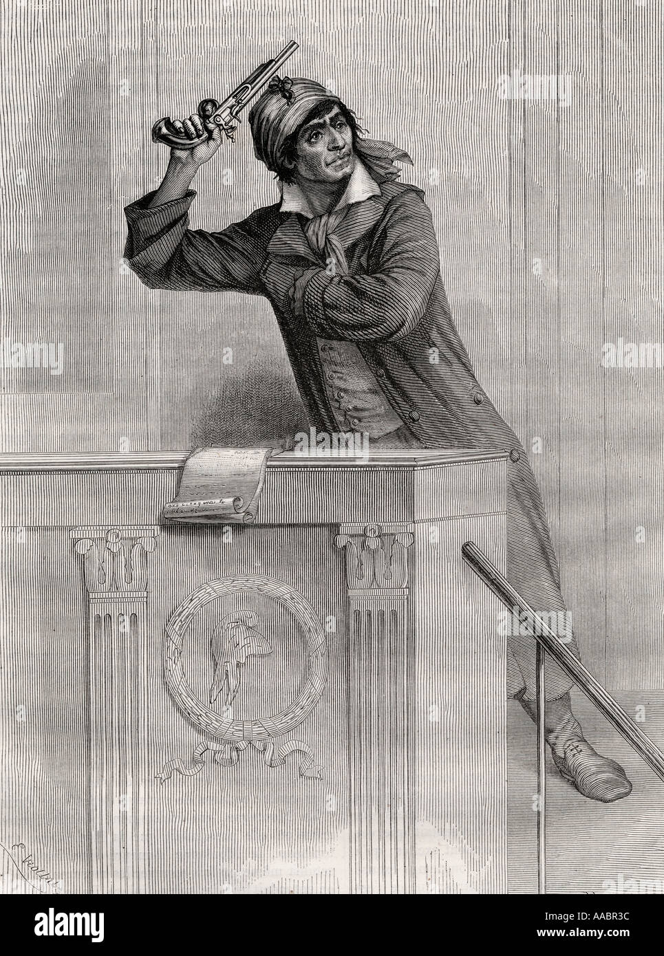 Jean Paul Marat, 1743 - 1793. Homme politique français, médecin et journaliste. Banque D'Images