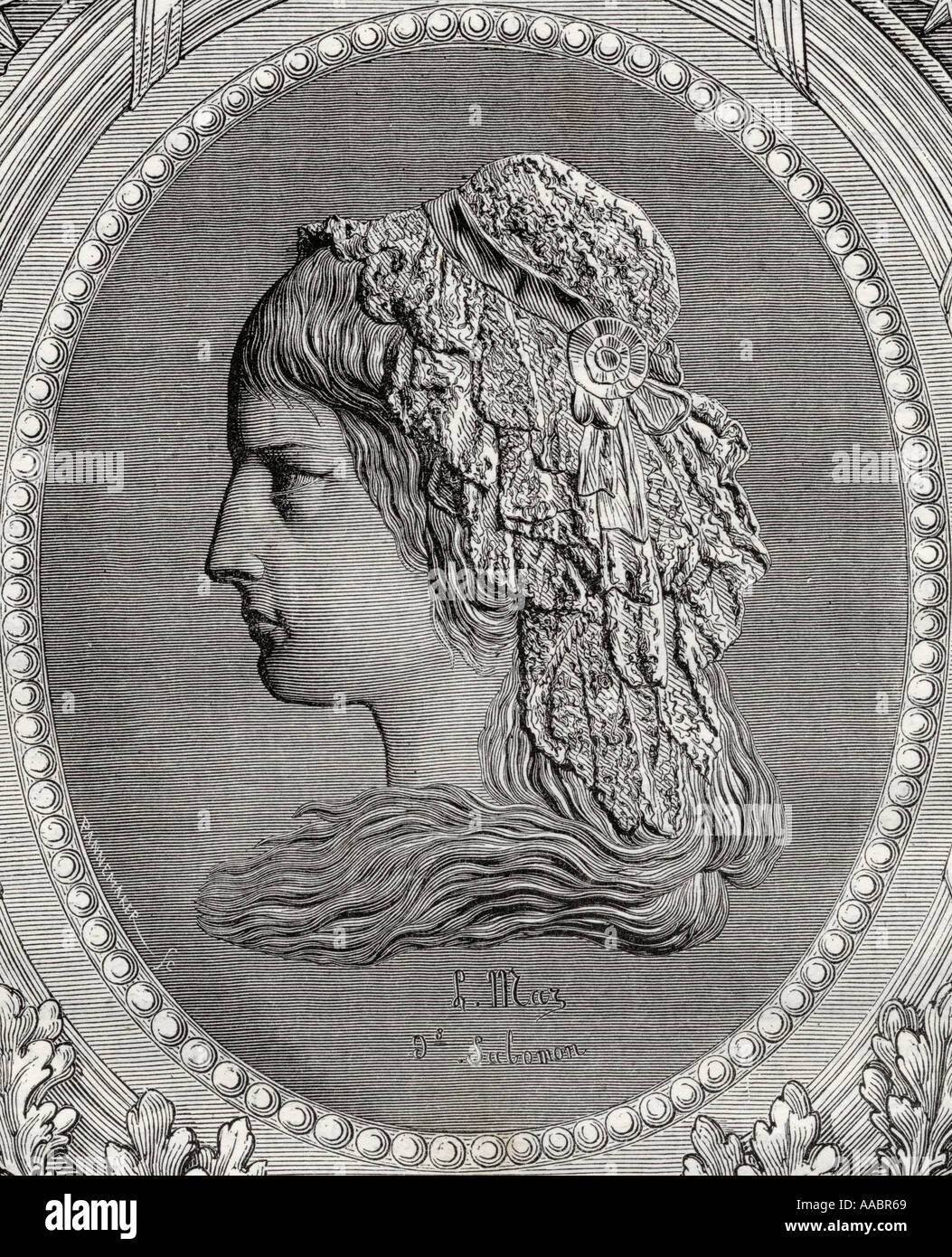 Charlotte Corday, 1768 - 1798. L'héroïne de la Révolution française qui a été guillotiné pour l'assassinat de Jean-Paul Marat en 1793. Banque D'Images