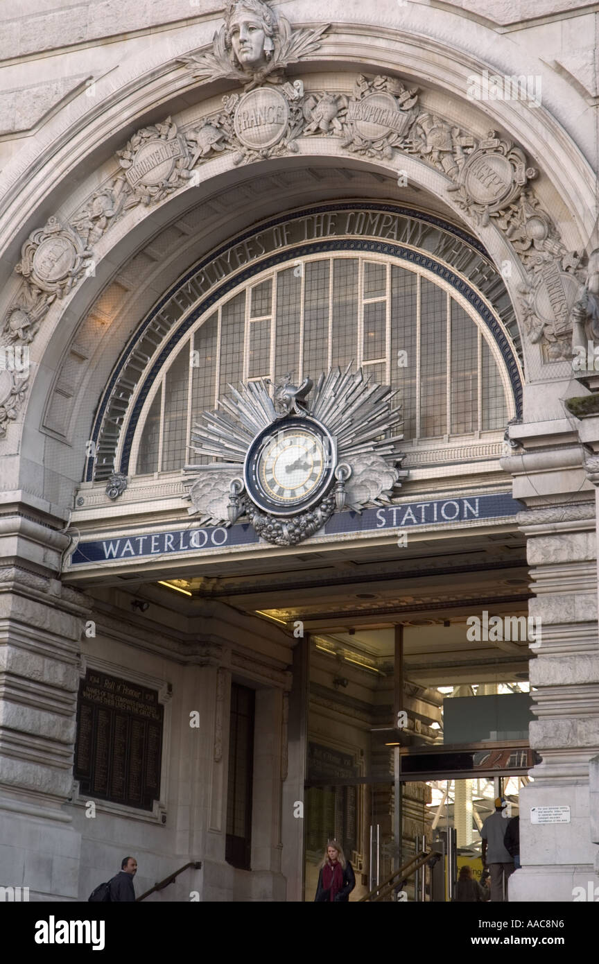 Entrée de la gare de Waterloo London UK Banque D'Images