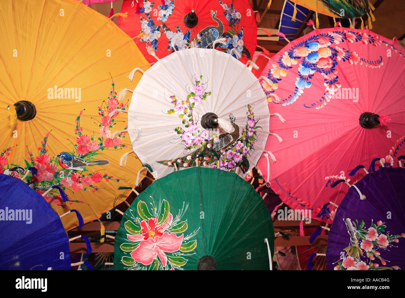 Bo Sang umbrella factory Chiang Mai Thailand Banque D'Images