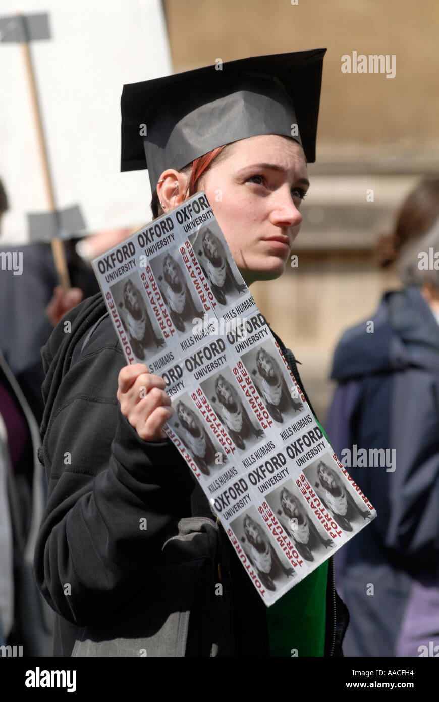 Un animal de l'homme manifestant à Oxford UK Banque D'Images