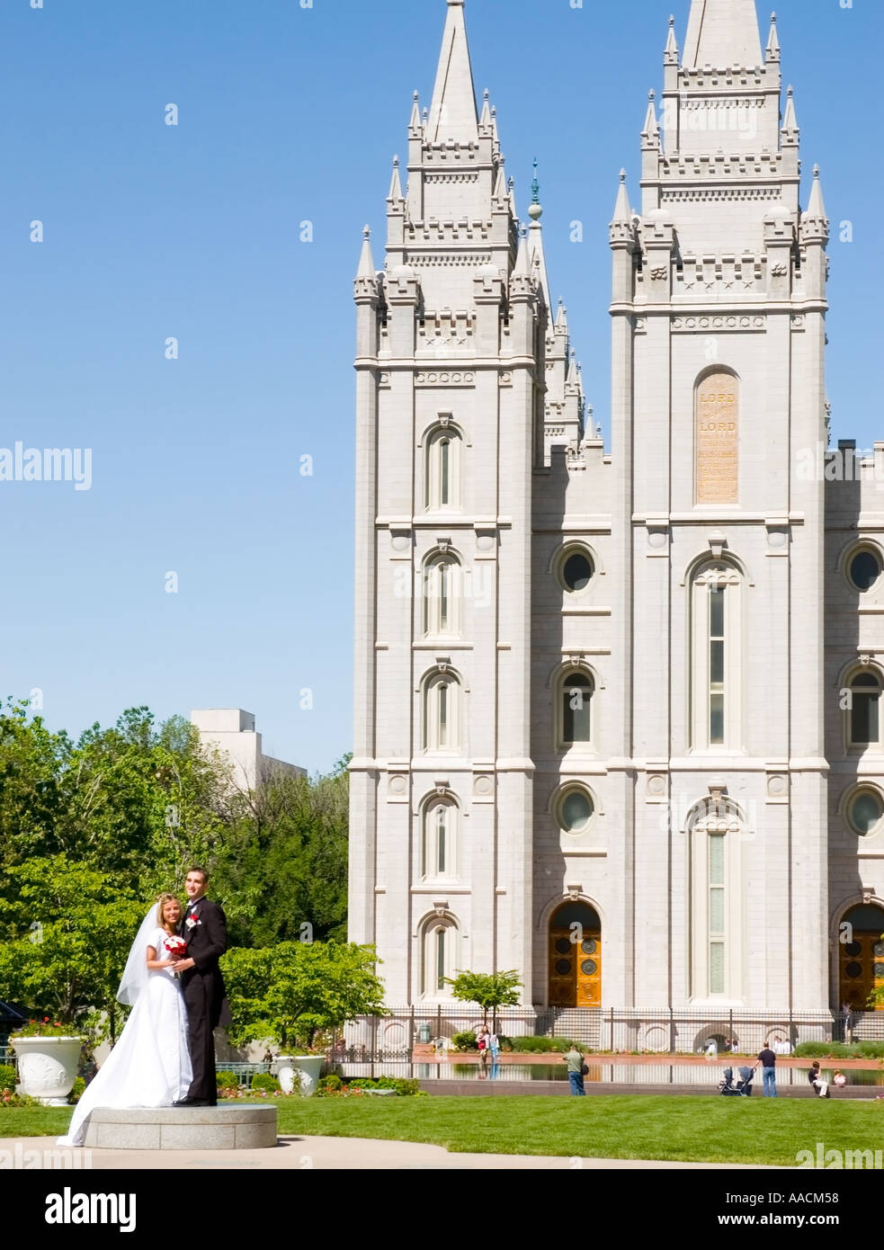 Mariage au Temple Morman Salt Lake City Utah USA Banque D'Images