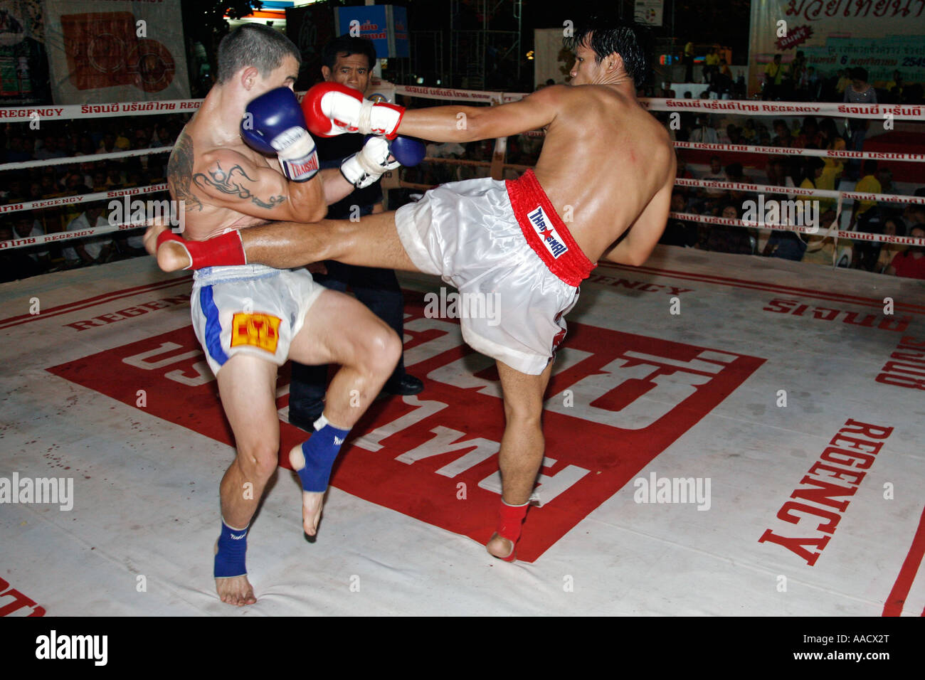 Thai boxing, Chiang Mai, Thaïlande Banque D'Images