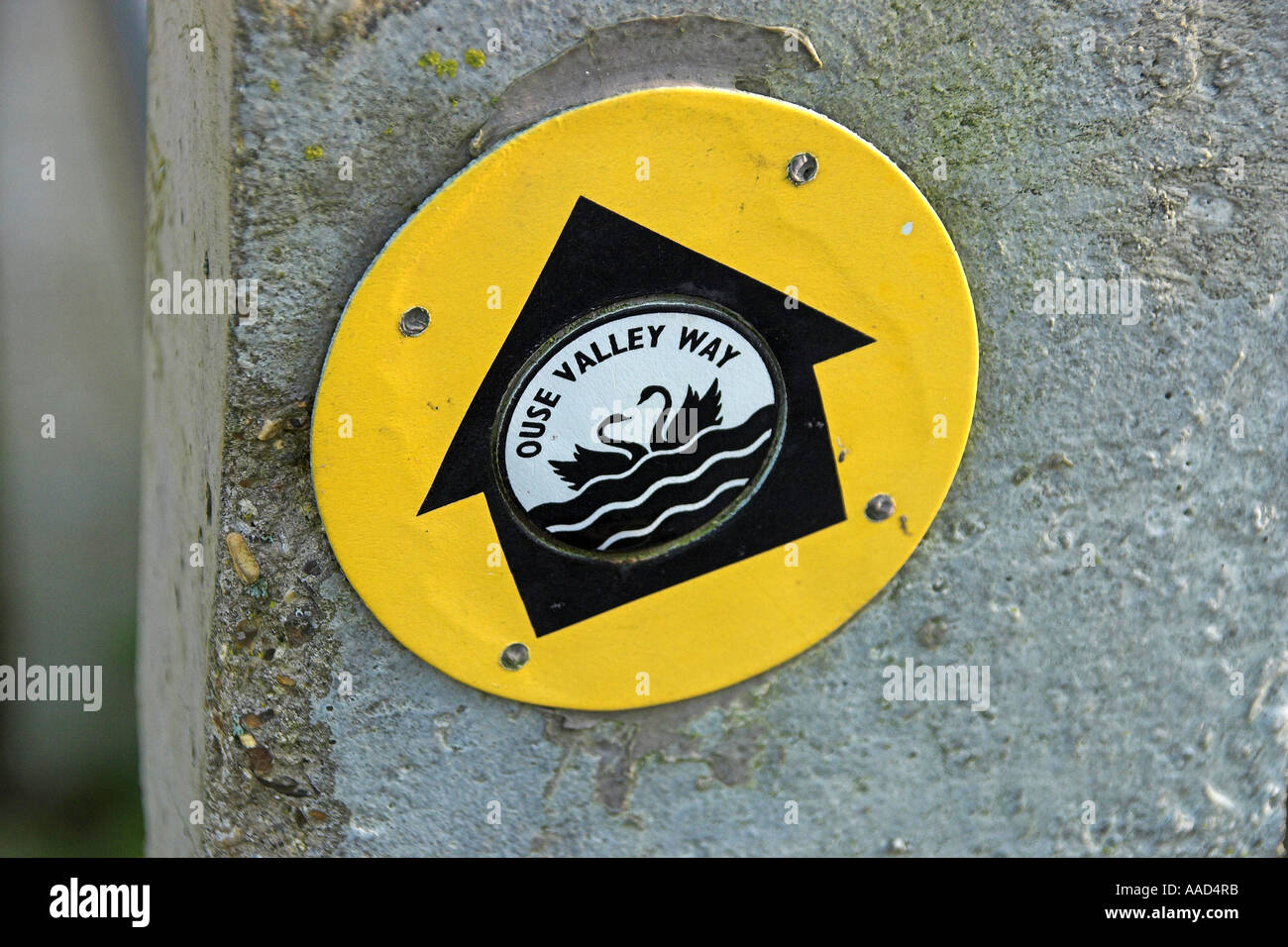 Ouse Valley Way Sign Houghton Cambridgeshire Banque D'Images