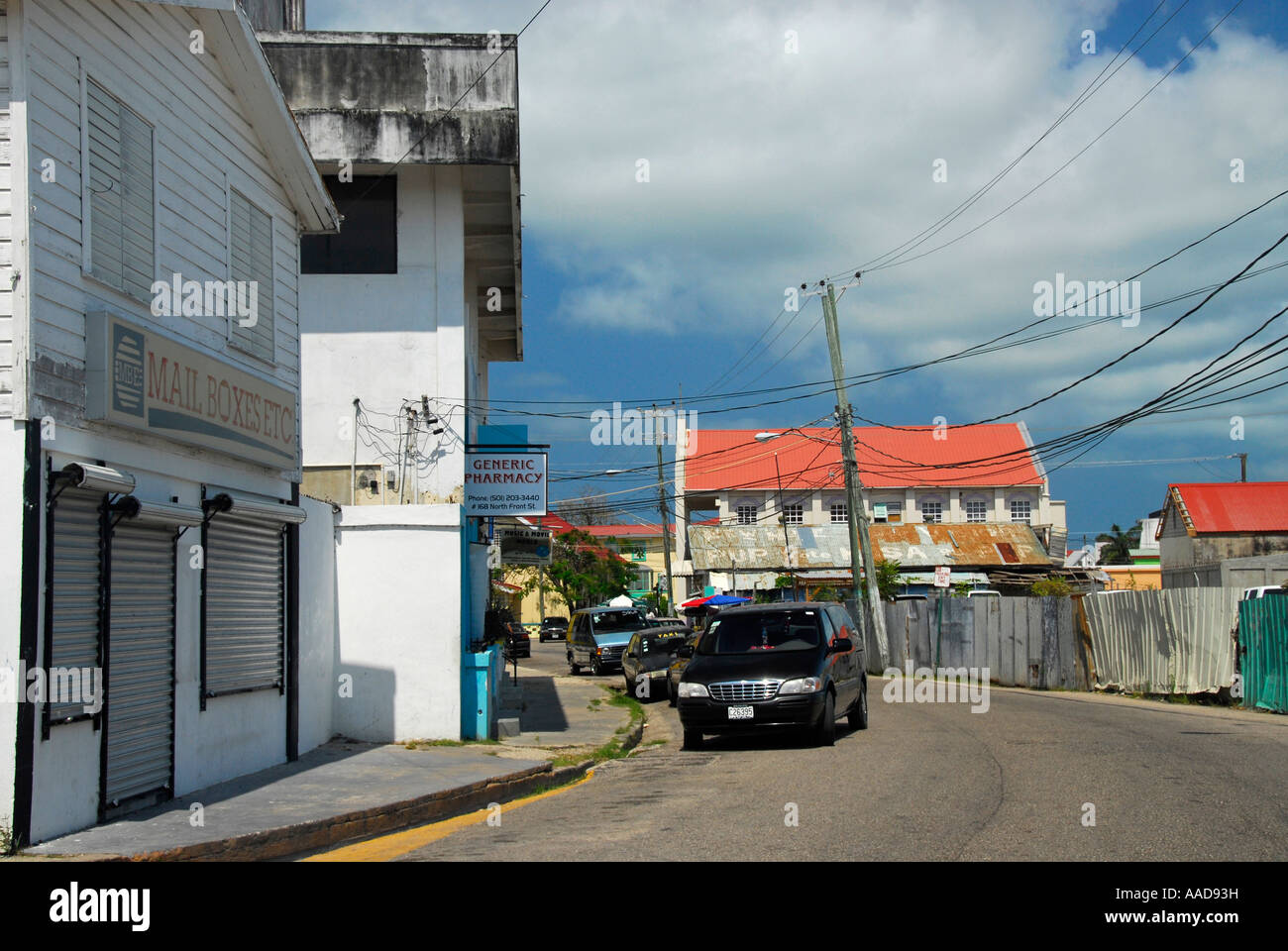 Street à Belize City, Belize, Amérique Centrale Banque D'Images