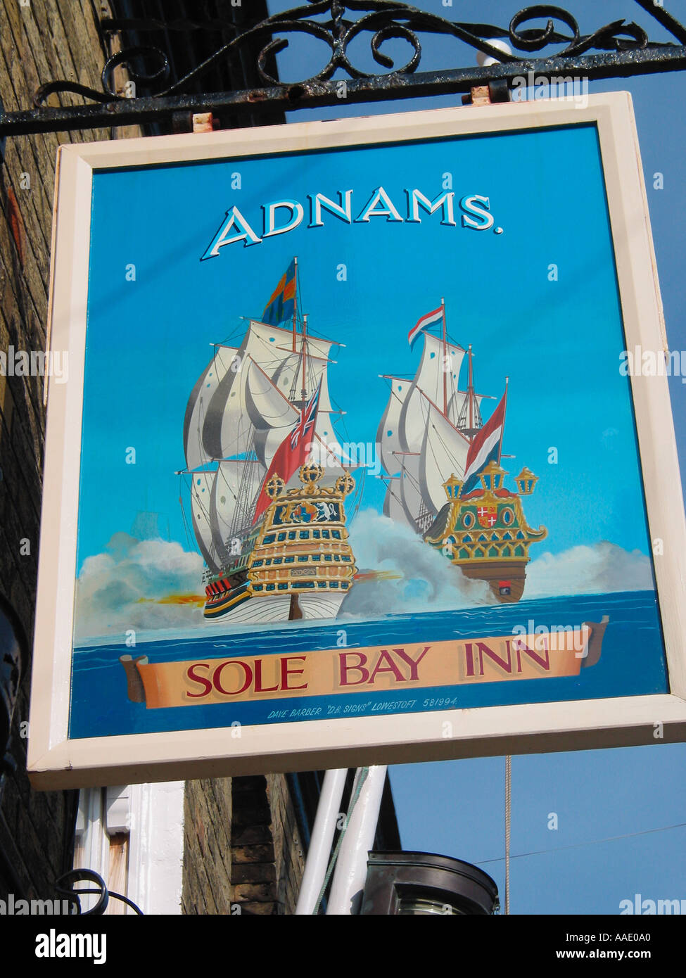 Seul Bay Inn Pub Inscription Angleterre Southwold GO Banque D'Images