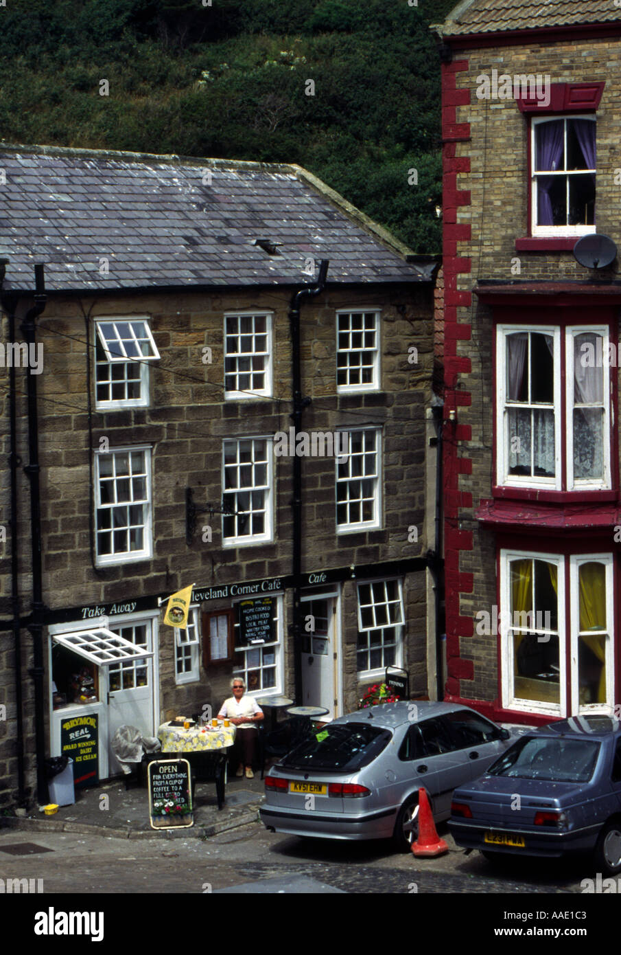 Magasin de thé à staithes Banque D'Images