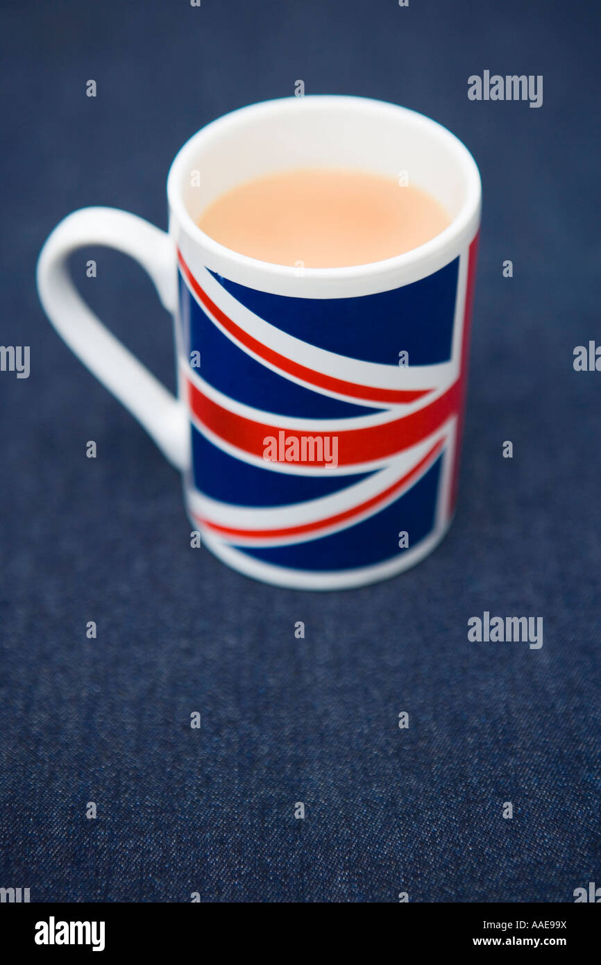 Union Jack britannique une tasse de thé Banque D'Images