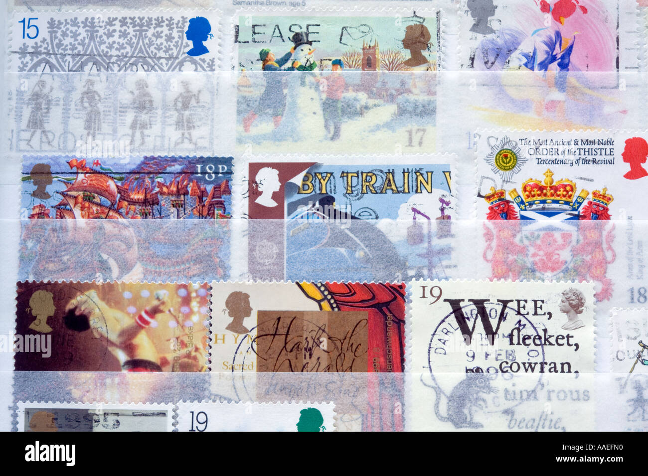 Collection de timbres Banque D'Images