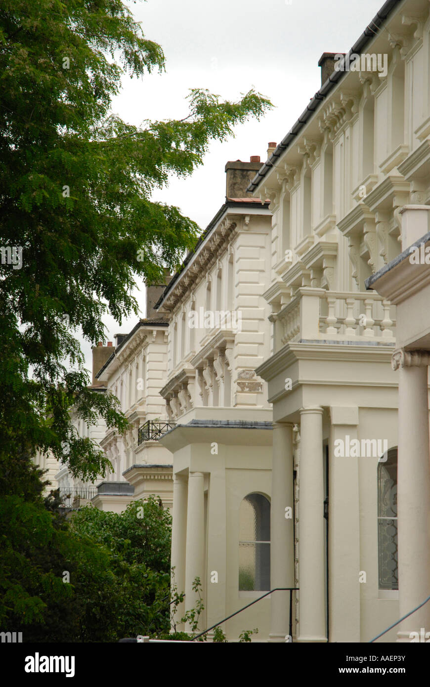 Maisons victoriennes blanche dans Belsize Park London England Banque D'Images