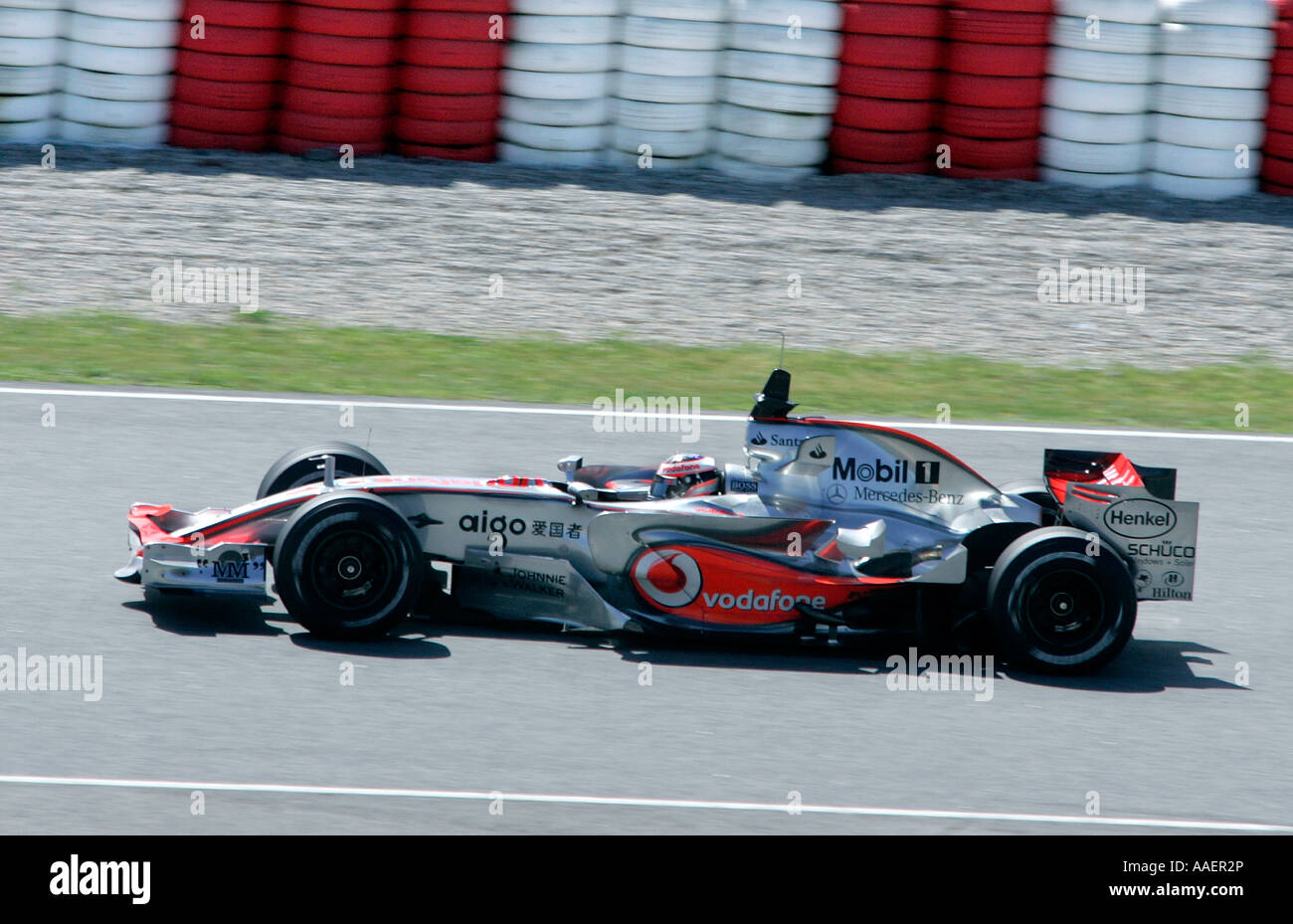 Fernando Alonso, formule un double champion du monde de la course automobile dans la voiture McLaren Mercedes 2007 Banque D'Images