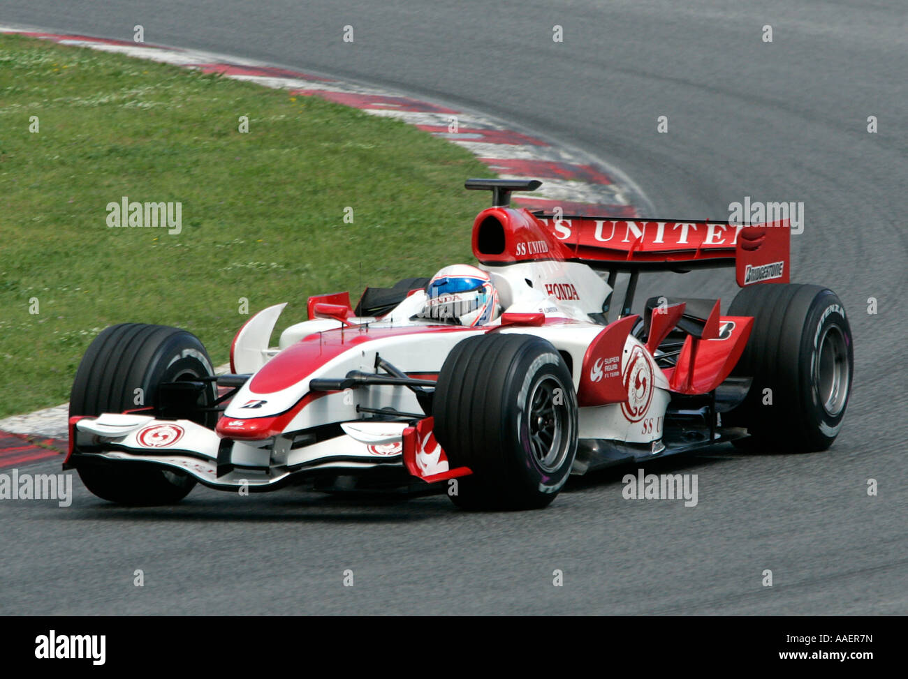 Anthony Davidson de l'écurie de Formule 1 Super Aguri 2007 à Montmelo voie à Barcelone, Espagne Banque D'Images