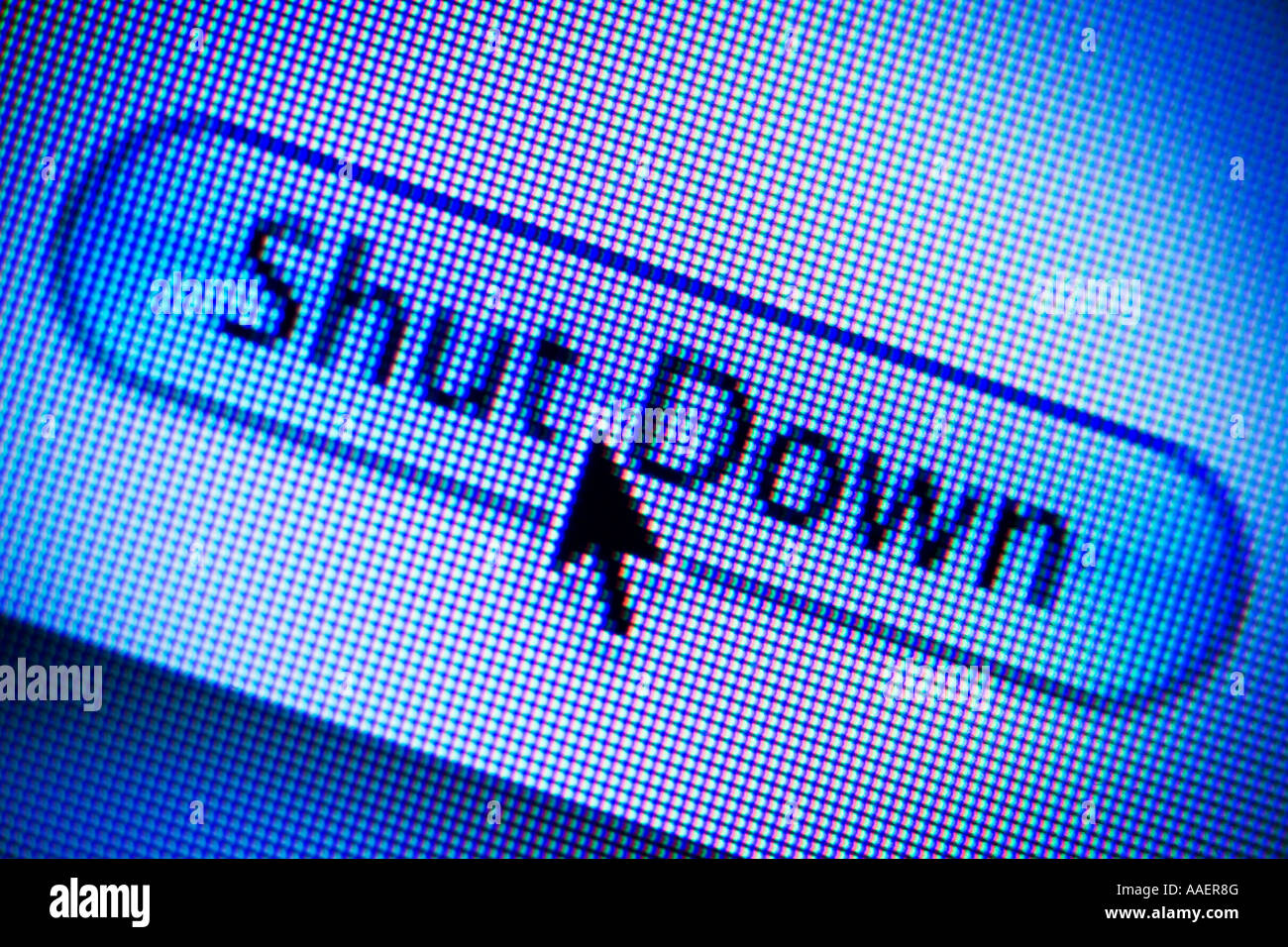 Fermer message sur ordinateur d'économiser de l'énergie Banque D'Images