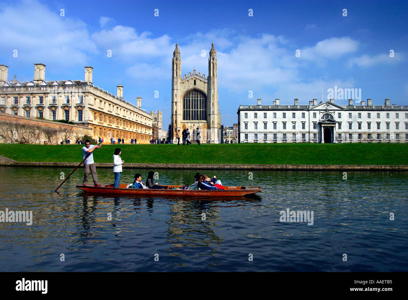 Promenades en barque sur la rivière Cam, Angleterre Banque D'Images