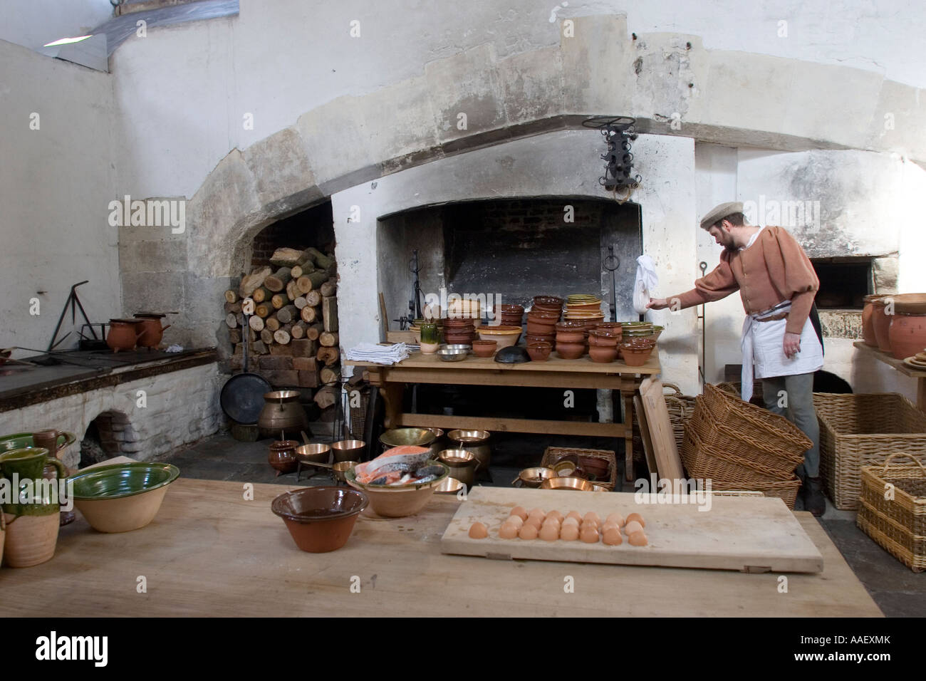 Démonstration culinaire cuisine Hampton Court Palace Surrey UK Banque D'Images