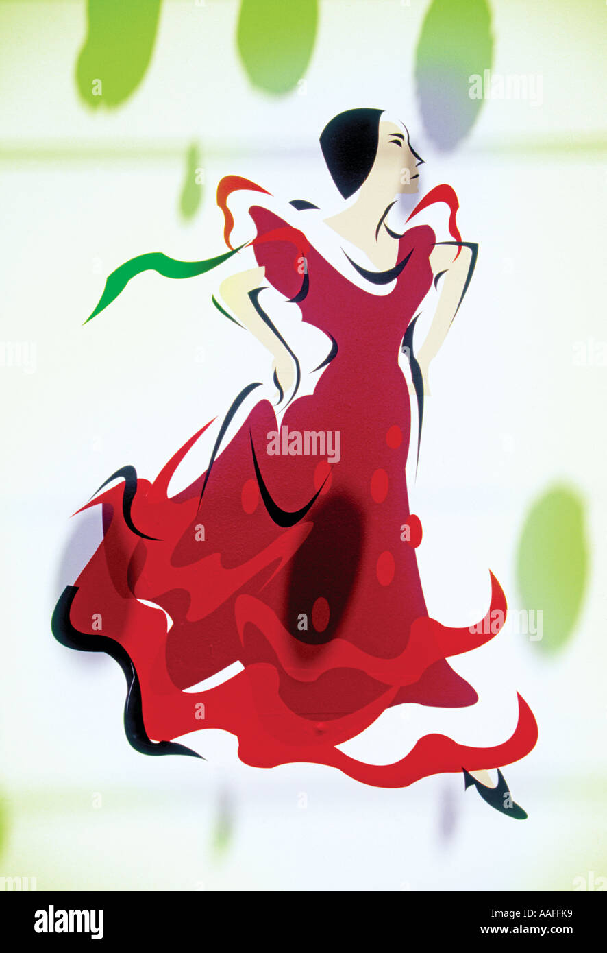 Dessin de femme andalouse dans la foire de malaga andalousie espagne Banque D'Images