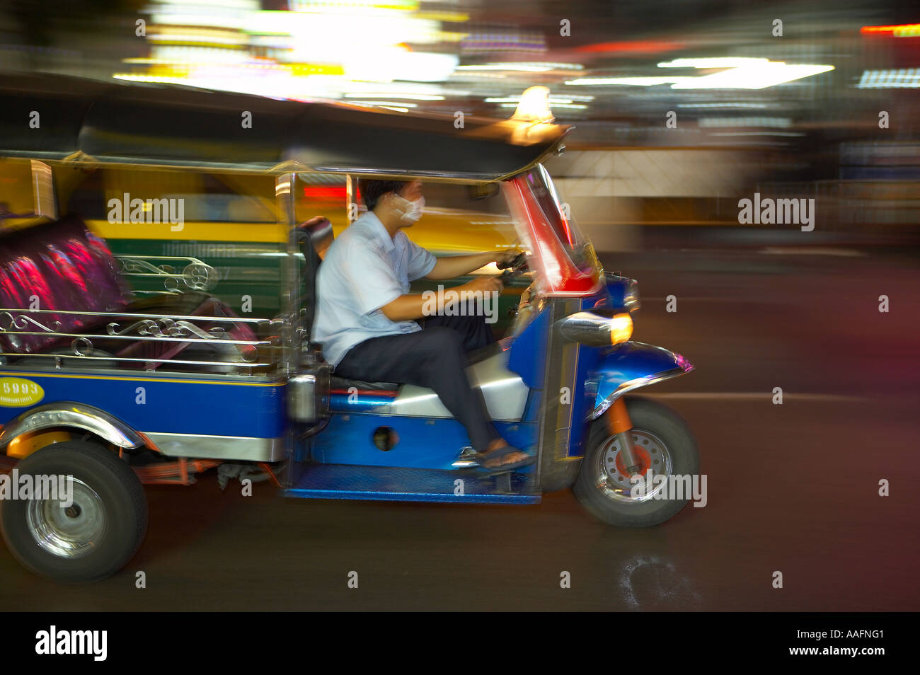 Nuit à tuk tuk Bangkok Thaïlande Banque D'Images