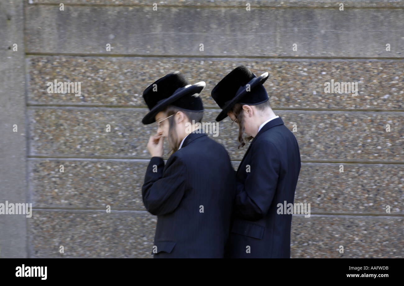 Les garçons juifs orthodoxes Manchester Salford Banque D'Images