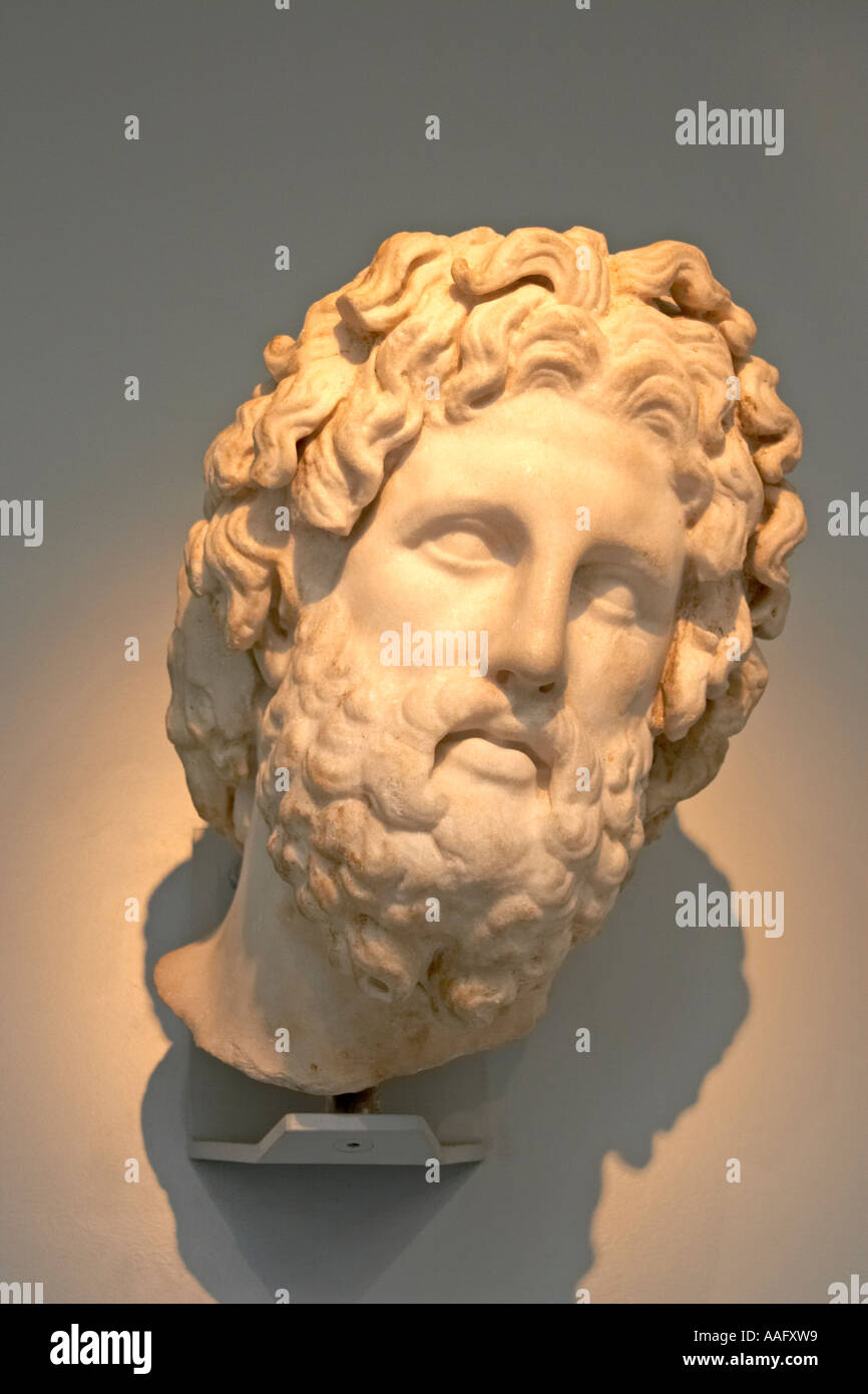 En tête ou buste de dieu grec Praxinoscope 325 300 Av de Melios point historique Banque D'Images