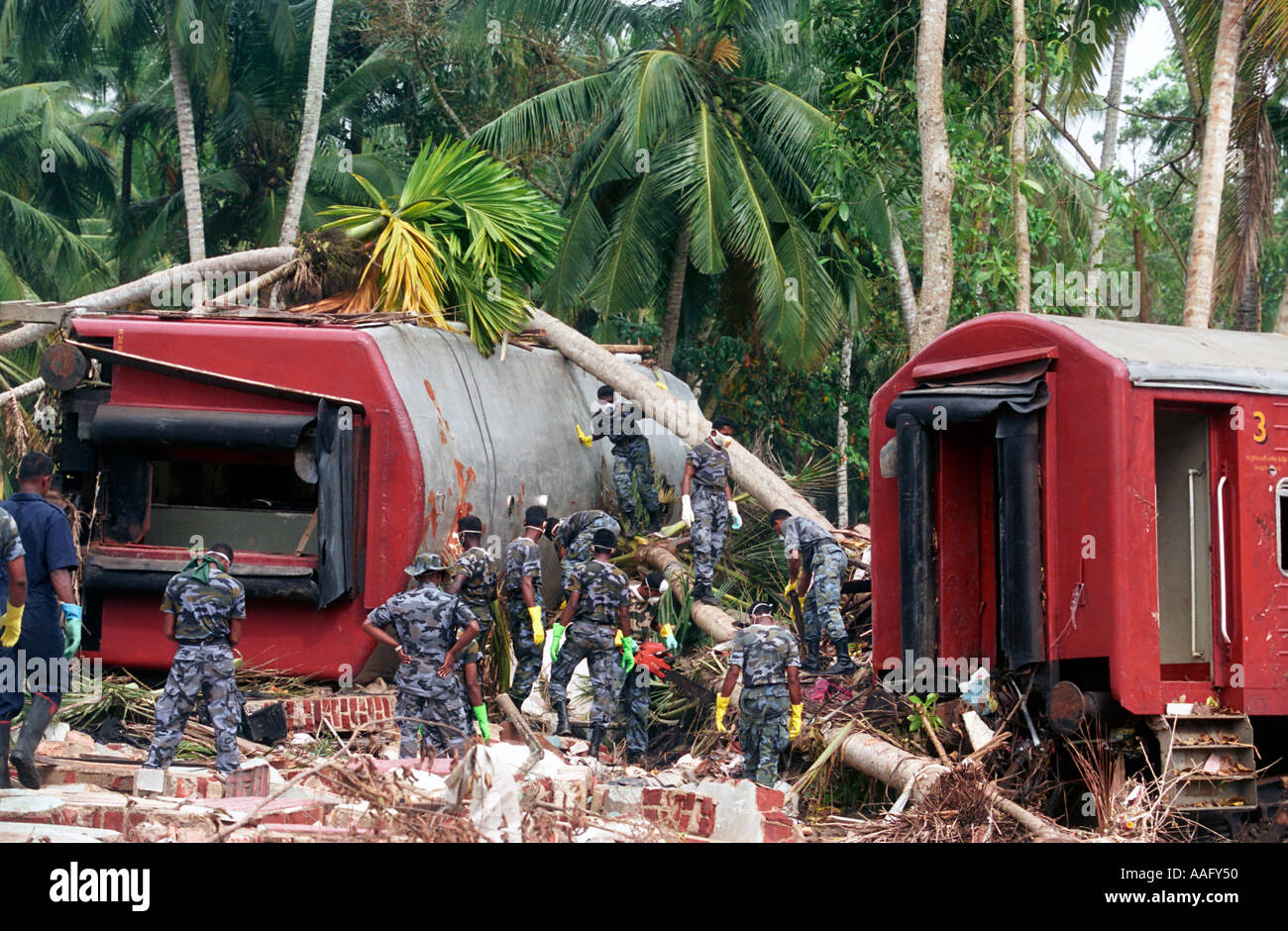 Tsunami In Sri Lanka In 2004 Les images de la suite de la du tsunami au Sri Lanka sur l'Océan Indien,  2004 Photo Stock - Alamy