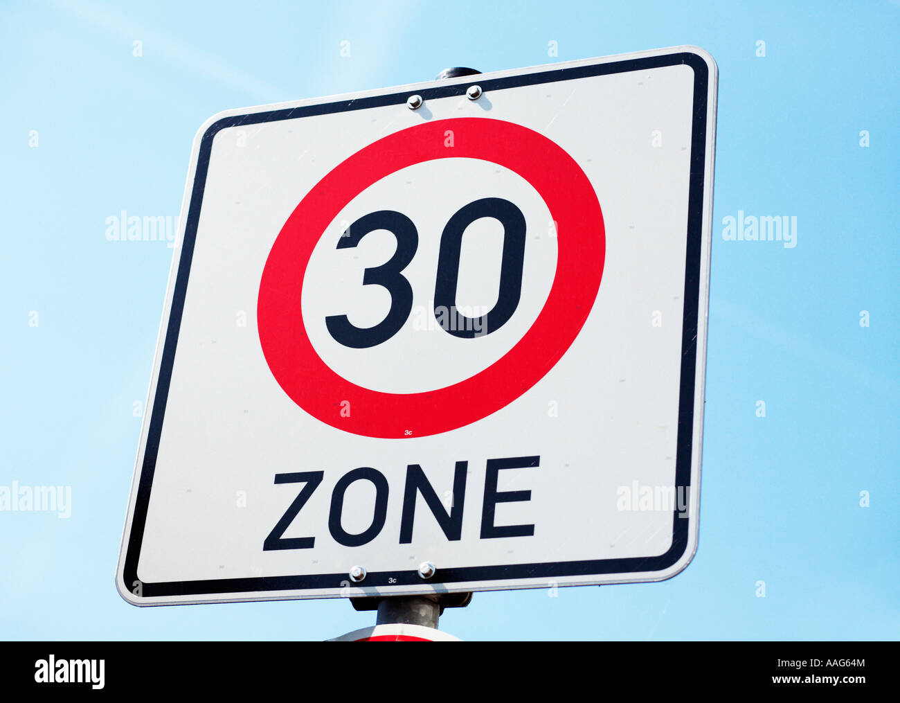 L'allemand signe zone vitesse 30 km/h - L'Allemagne, de l'Europe Banque D'Images