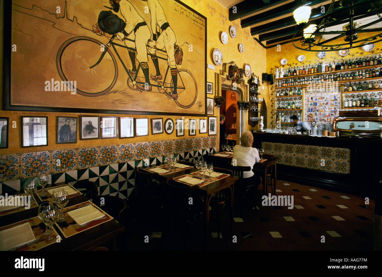 Restaurant Els Quatre Gats Vieille Ville Barri Gotic Barcelone Catalogne Espagne Banque D'Images