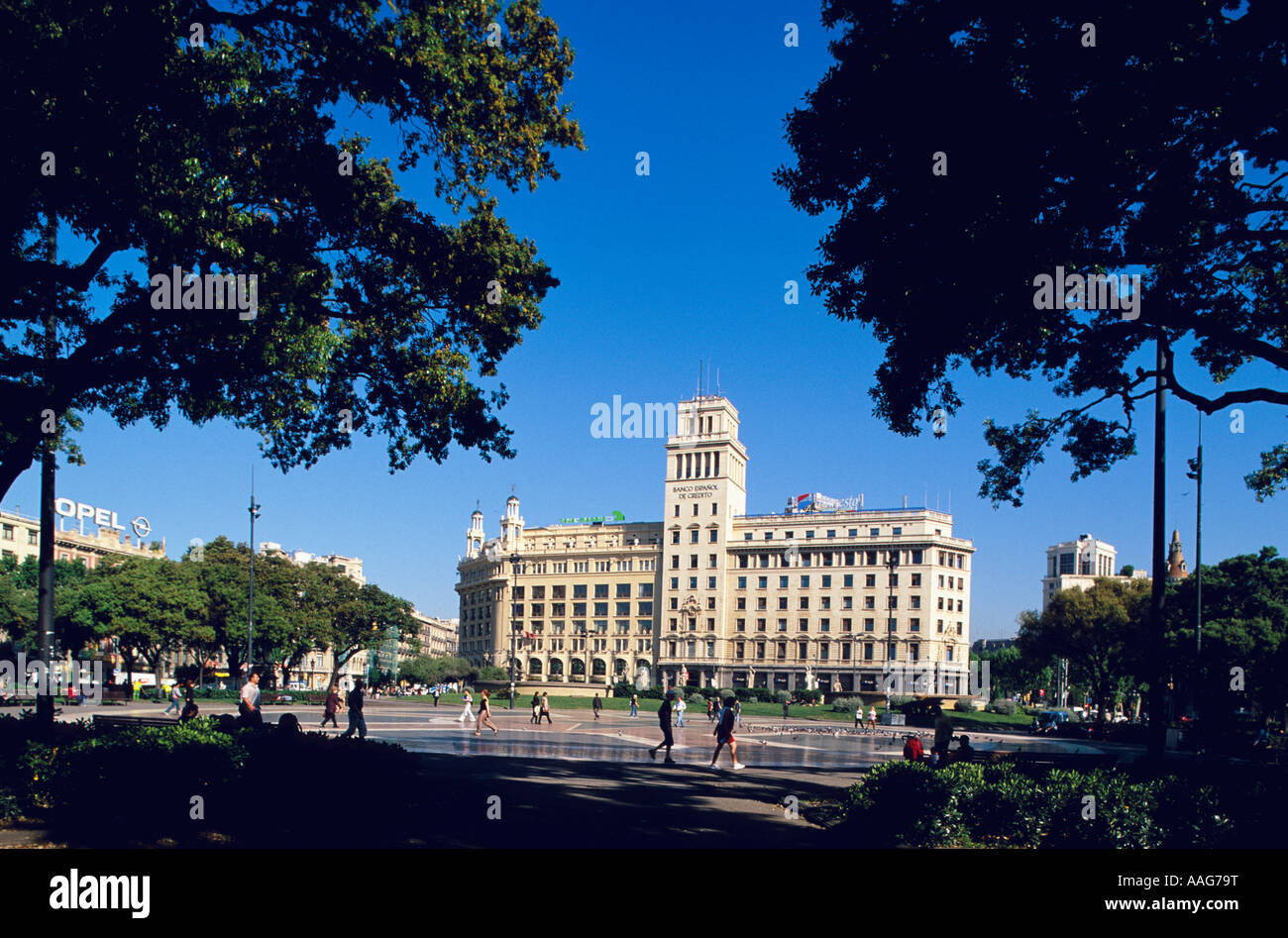 Elxample la Placa Catalunya Barcelone Catalogne Espagne Banque D'Images
