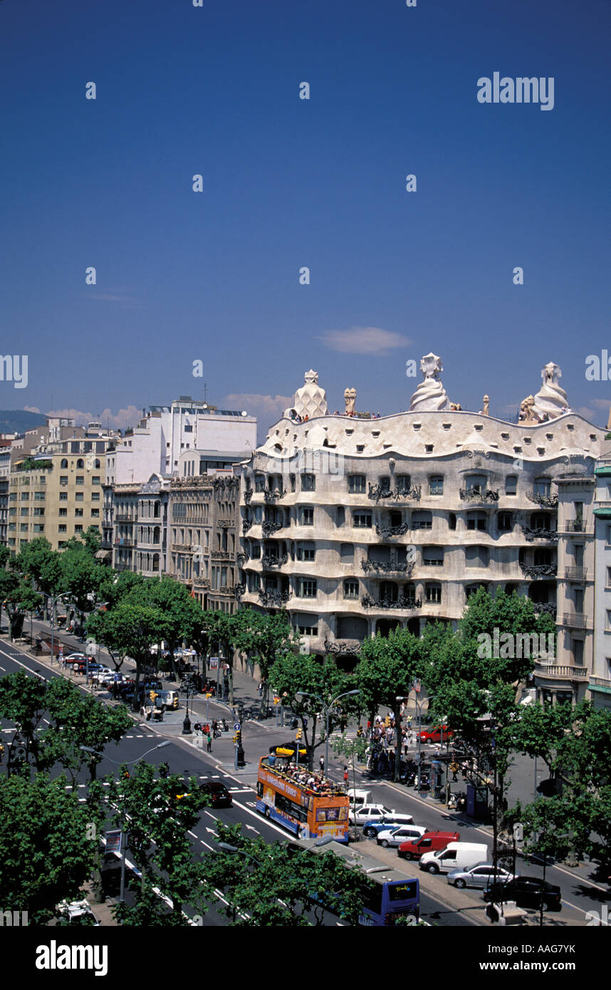 Casa Milà La Pedrera de Gaudi Barcelone Eixample dans une catalogne espagne Banque D'Images