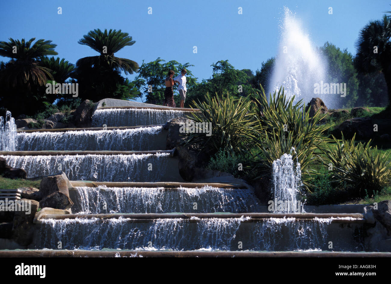 Jardins del Mirador Montjuic Barcelone Catalogne Espagne Banque D'Images