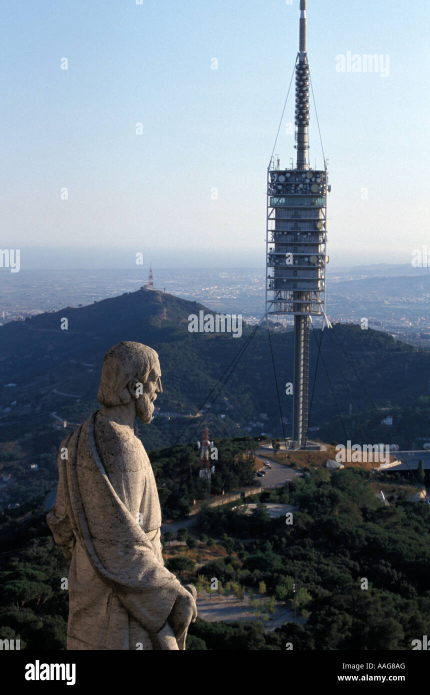 Torre de Collserola conçu par Norman Foster Tibidabo Barcelone Catalogne Espagne Banque D'Images