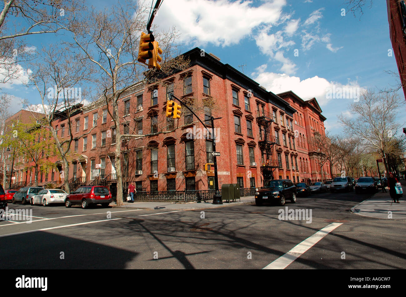 Le brownstone Cobble Hill quartier de Brooklyn New York City Banque D'Images