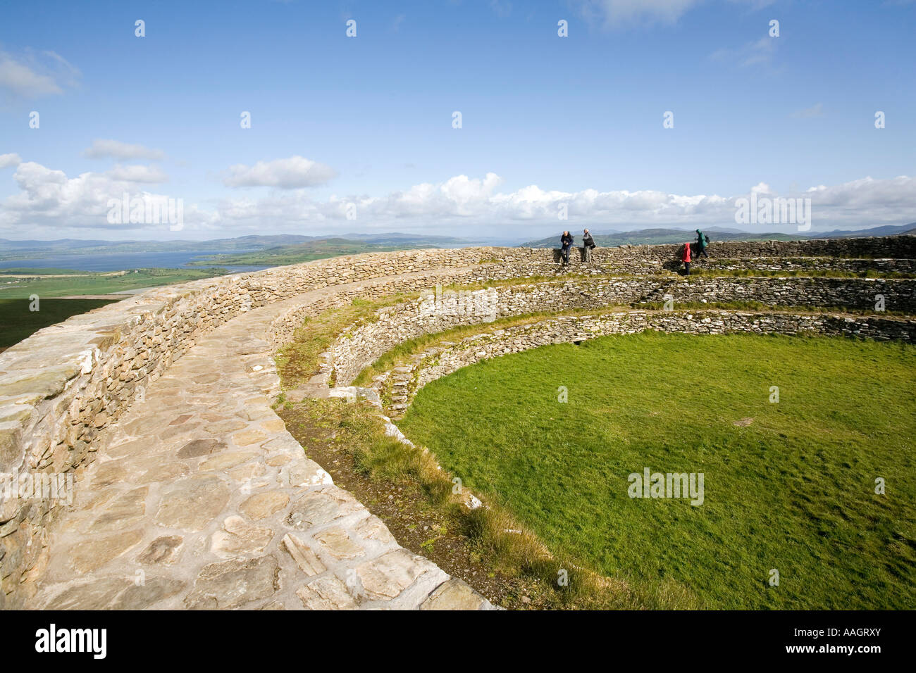 Comté de Donegal Irlande Péninsule d'Inishowen Grianan Aileach Burt un palais en pierre du soleil cashel Banque D'Images