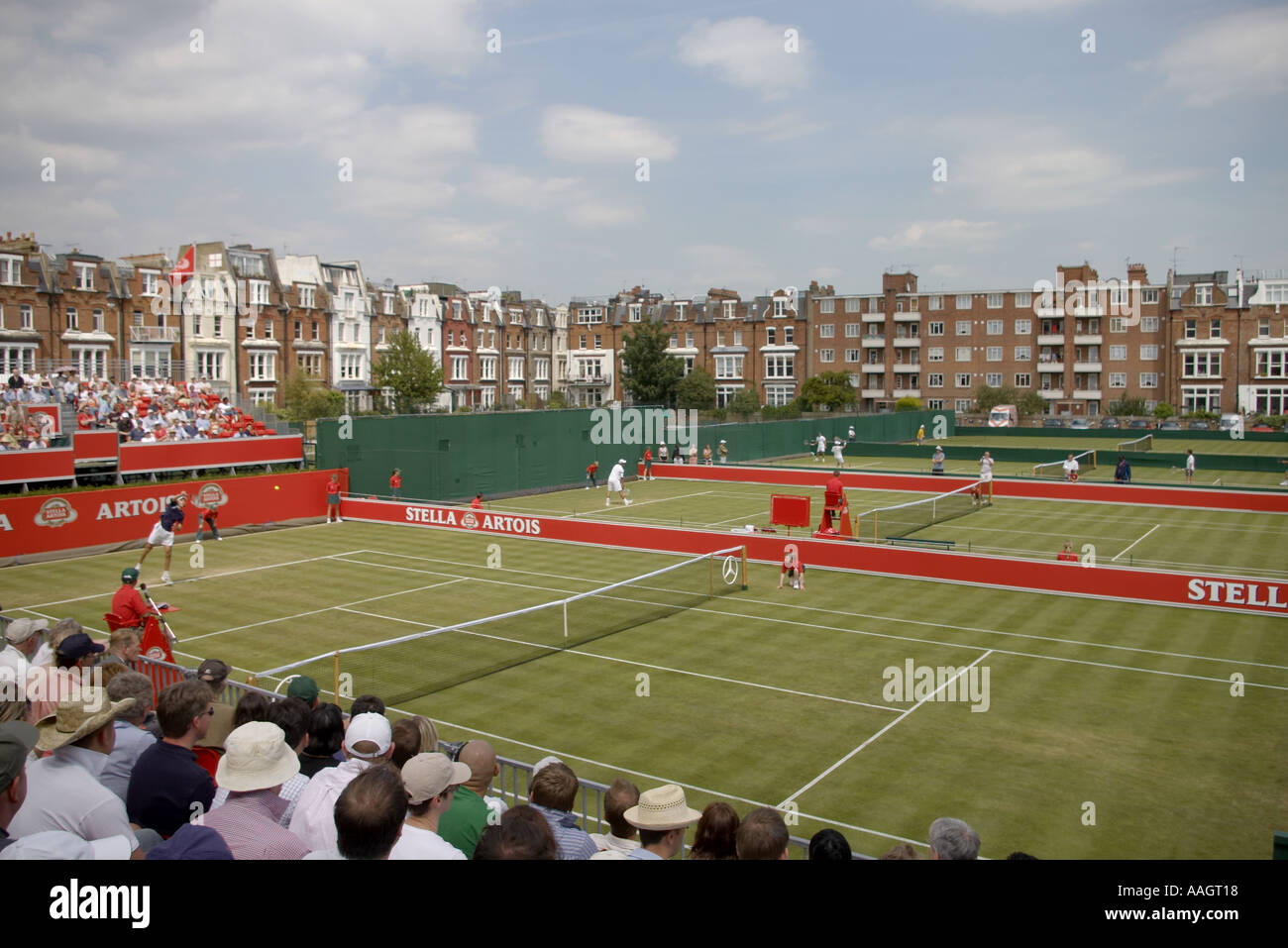 Stella Artois tournoi de tennis club Queens tribunaux et motifs Photo Stock  - Alamy