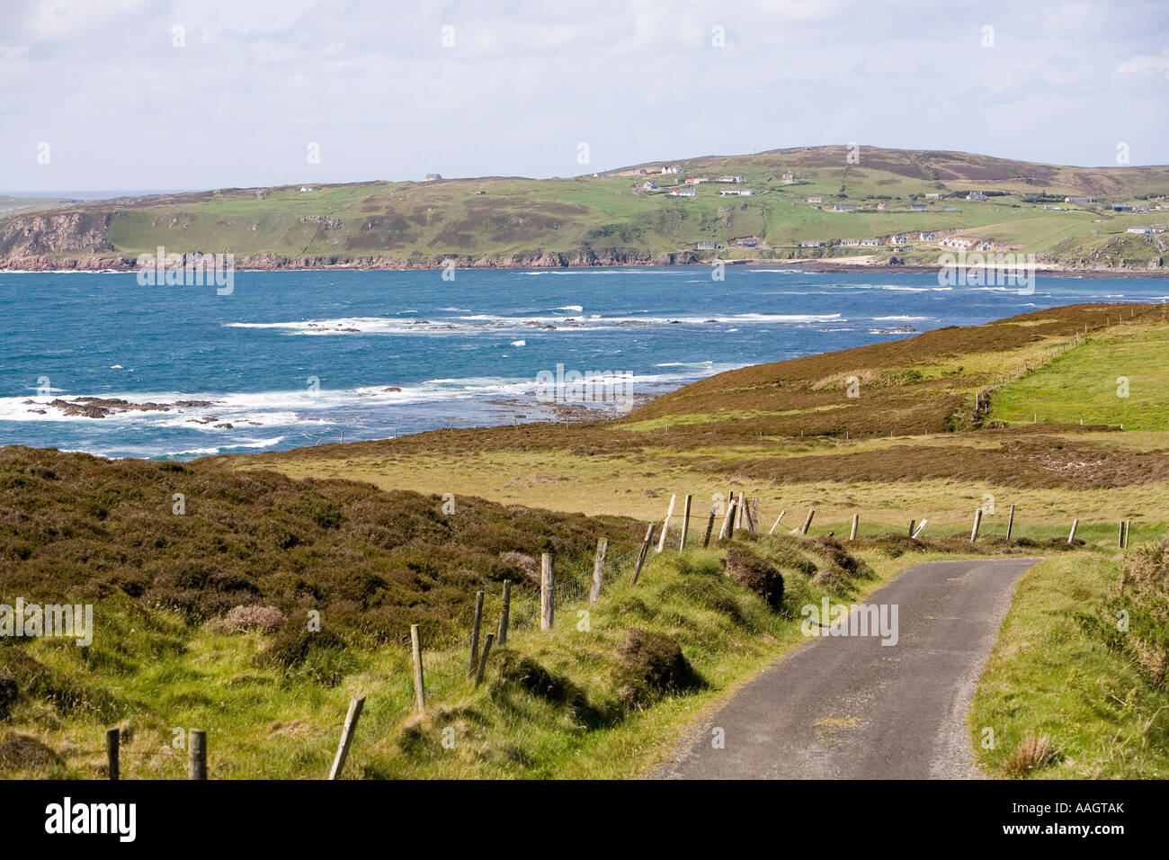 Inishowen Donegal Irlande Malin Head Ronan Port Maisons de village sur Ardmalin Kilourt de Hill Banque D'Images