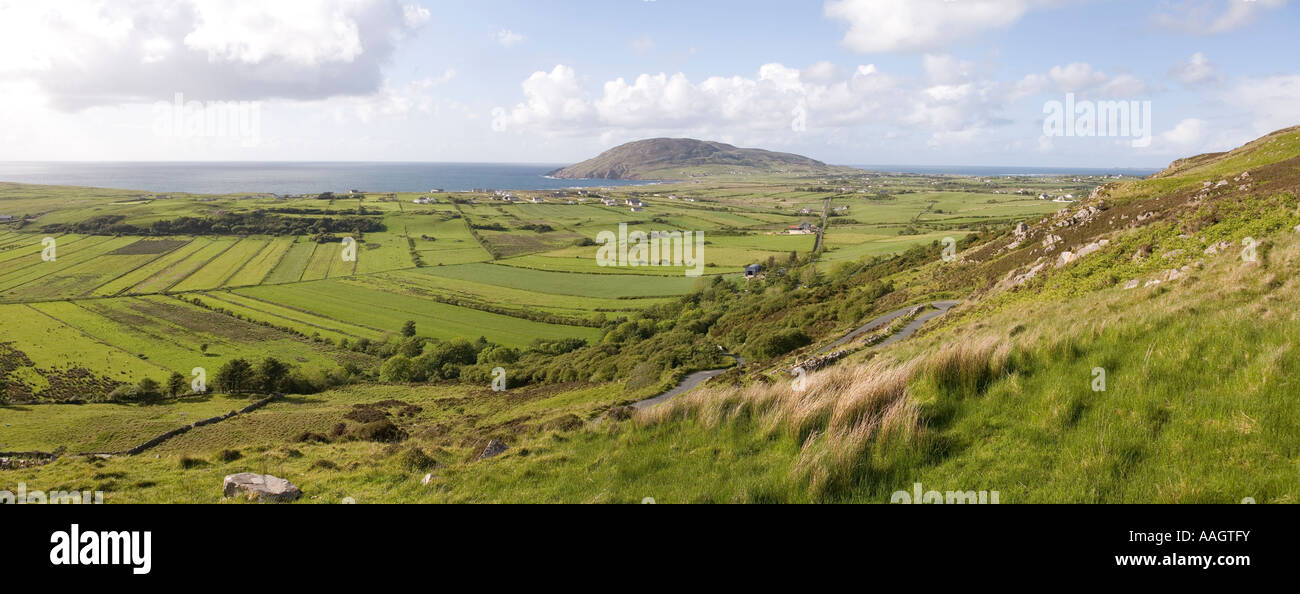 Comté de Donegal Irlande Péninsule d'Inishowen Urris Leenan Head à partir de l'écart de Mamore vue panoramique Banque D'Images