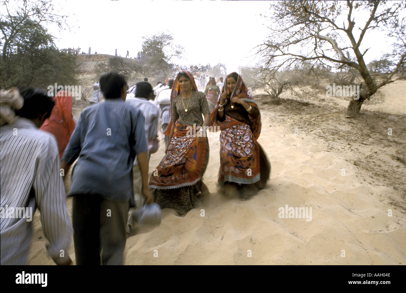 Les femmes des tribus Bishnoi Rajasthan Inde Banque D'Images