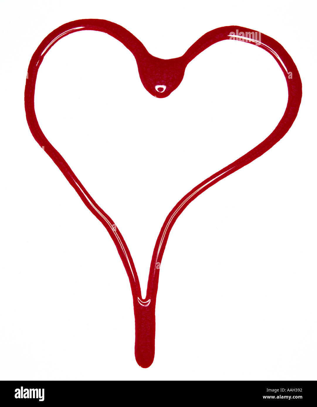 Coeur rouge fait à partir de vernis à ongles Banque D'Images