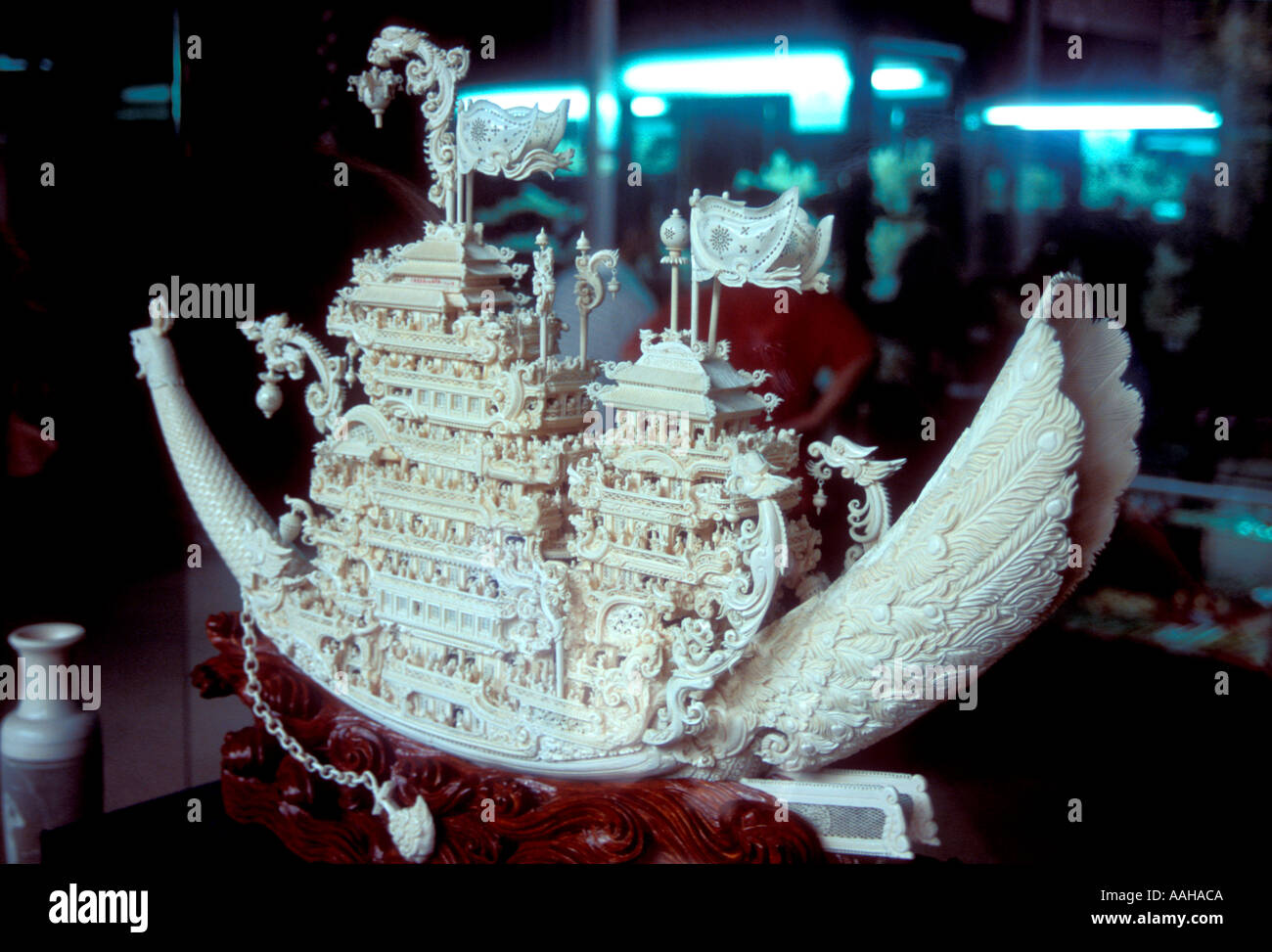 À partir de la sculpture chinoise au lieu d'os de chameau ivoire réelles Banque D'Images