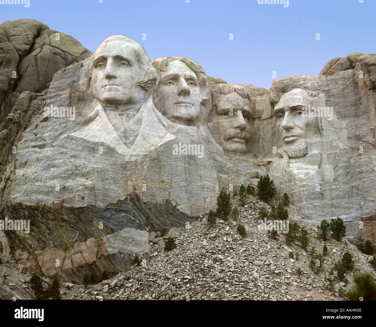 Rock célèbre sculpture de présidents américains au Mont Rushmore Banque D'Images
