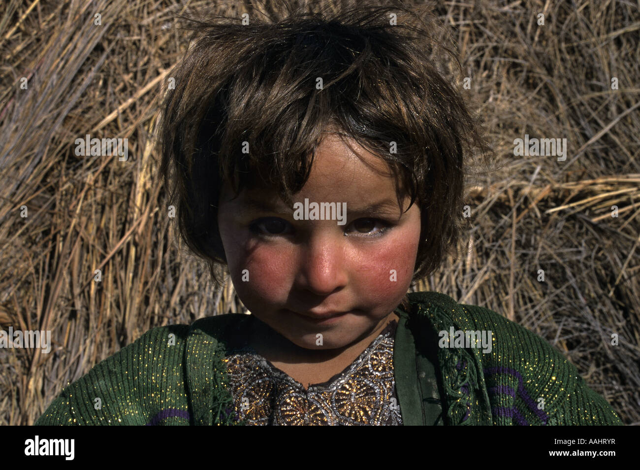 Portrait d'une fillette afghane Banque D'Images