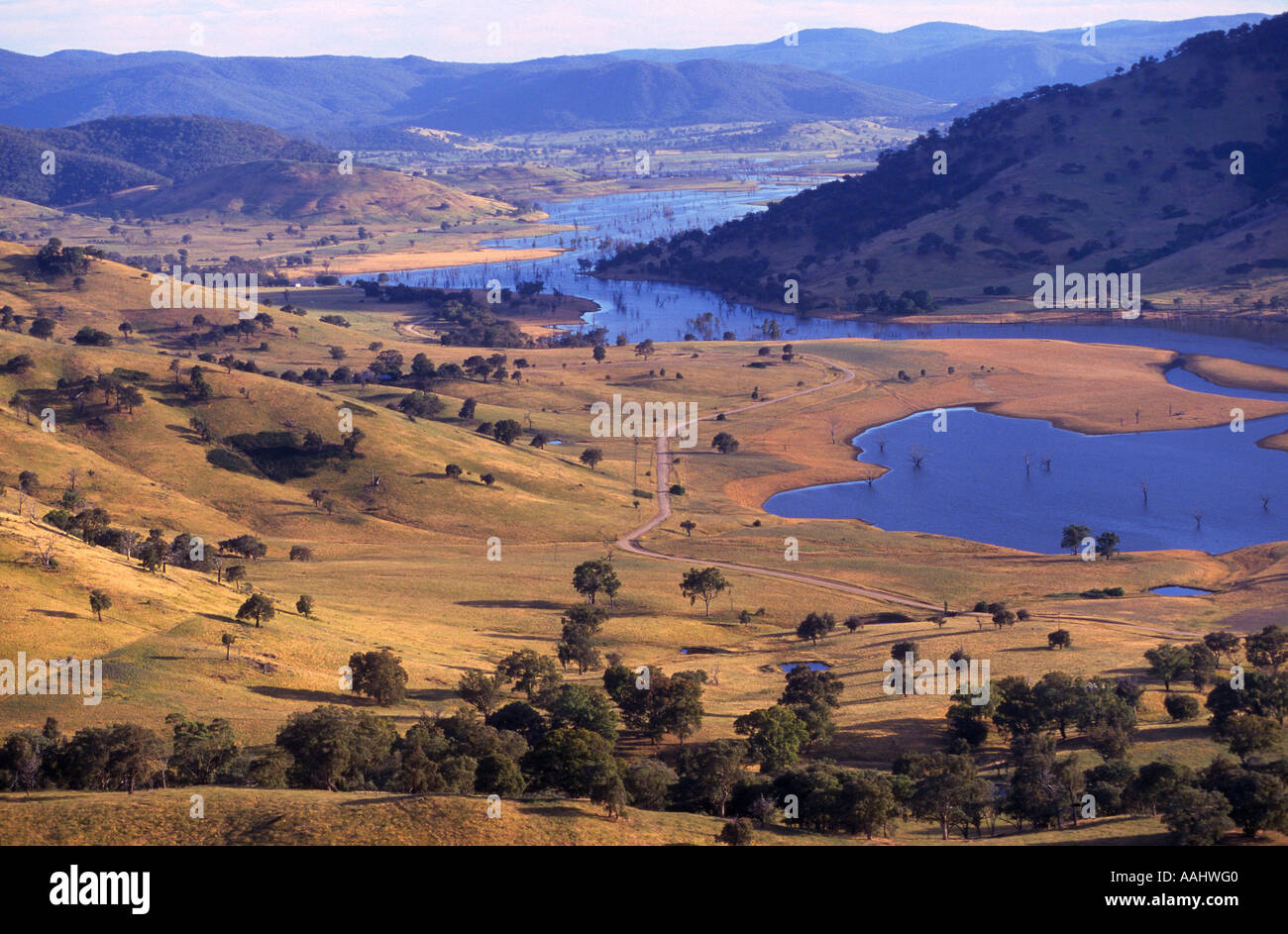 Scène pastorale, du lac Hume, Australie Banque D'Images