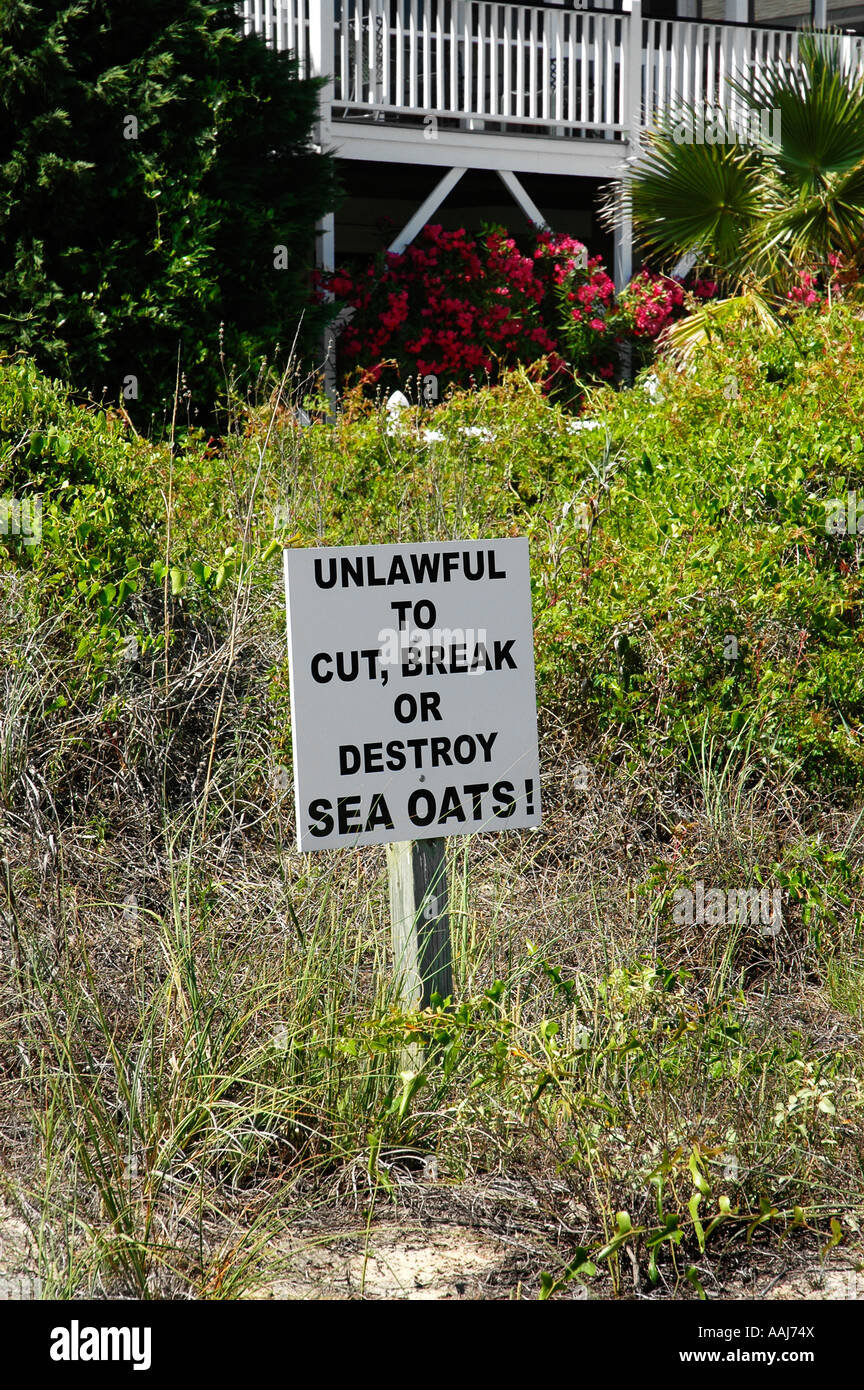 'Sea' avoine panneau d'avertissement sur l'Isle of Palms Charleston, Caroline du Sud Banque D'Images