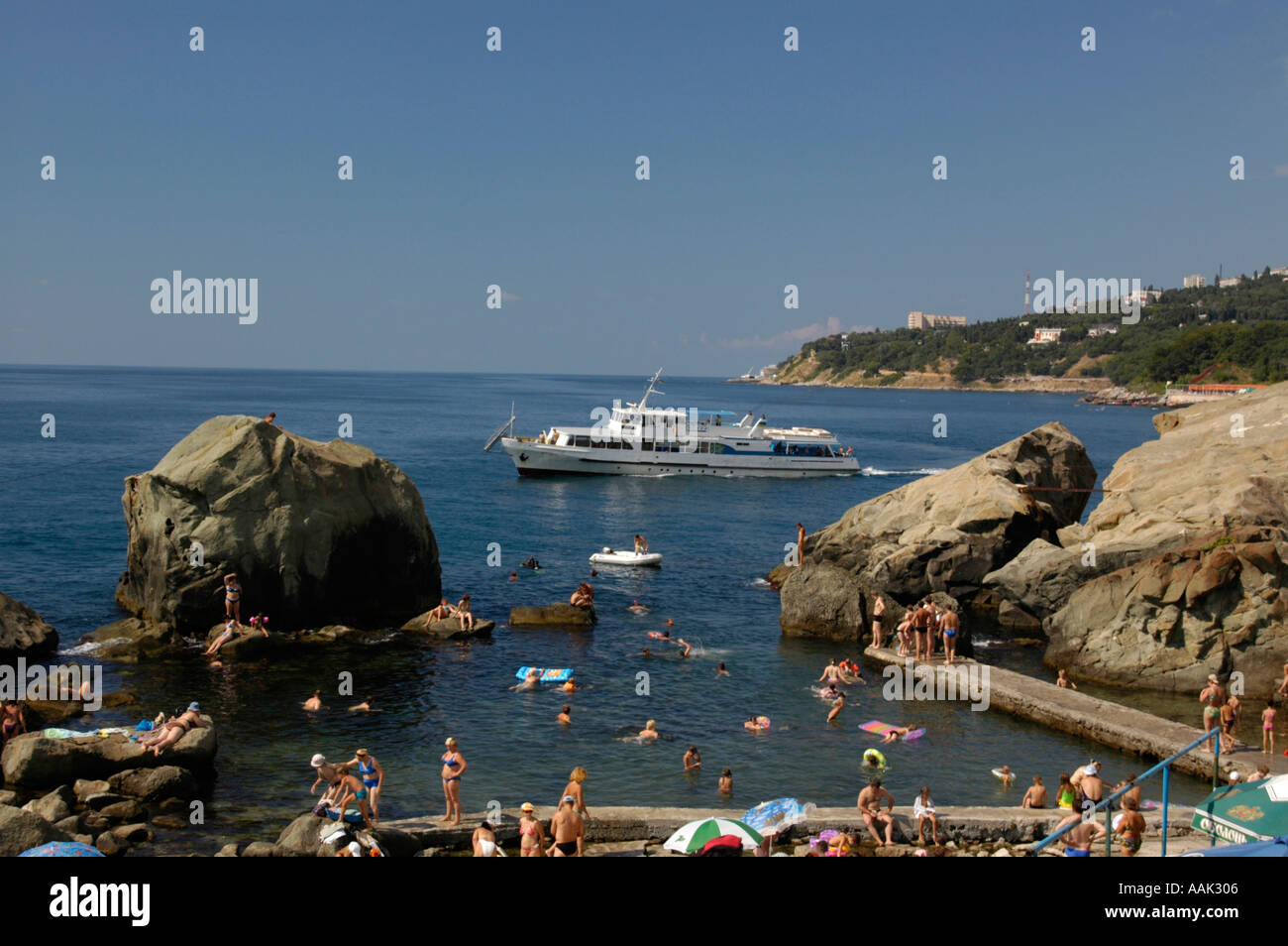 La Crimée, Alupka, plage Banque D'Images