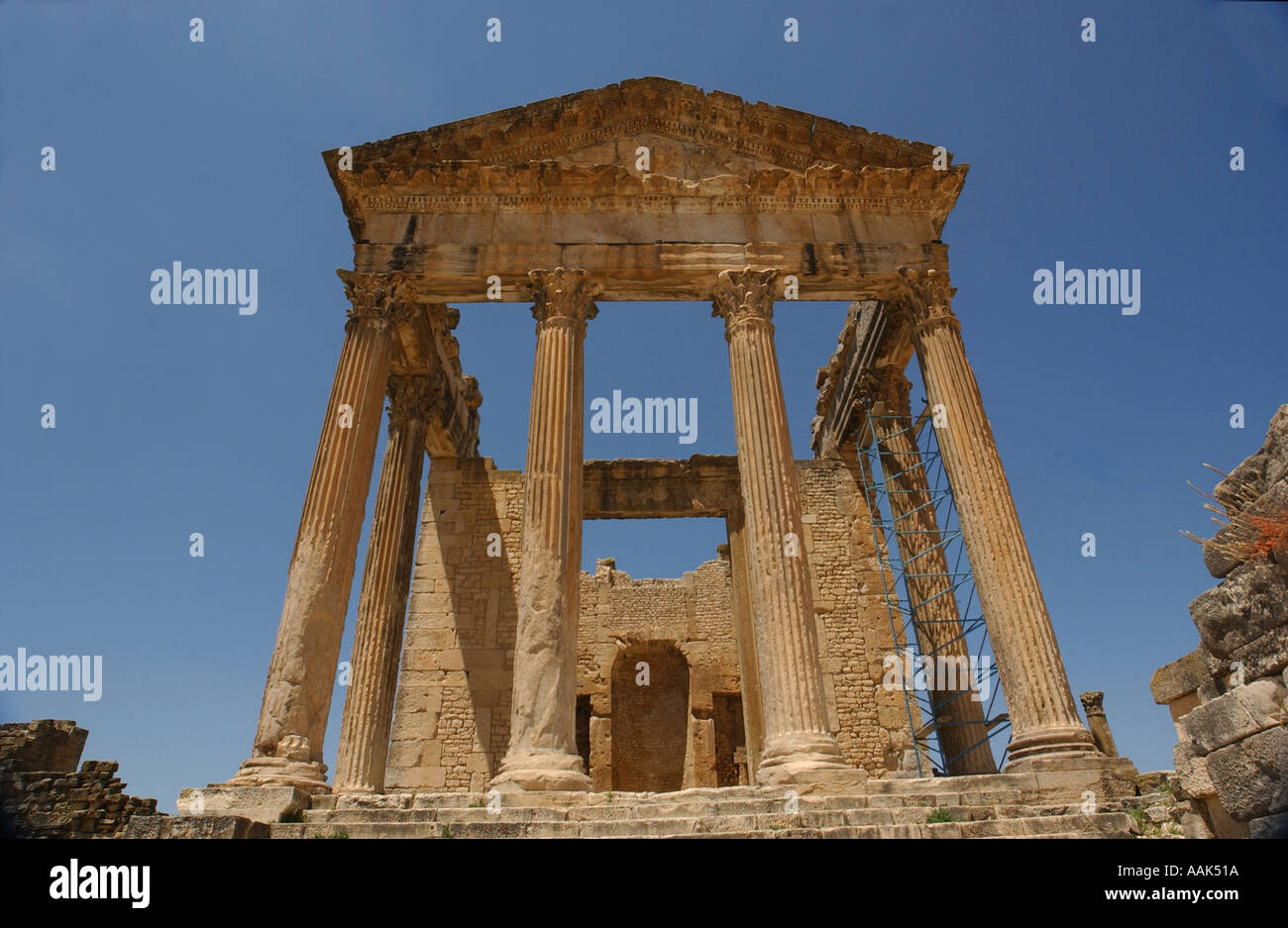 Ruines romaines de Dougga Tunisie Banque D'Images