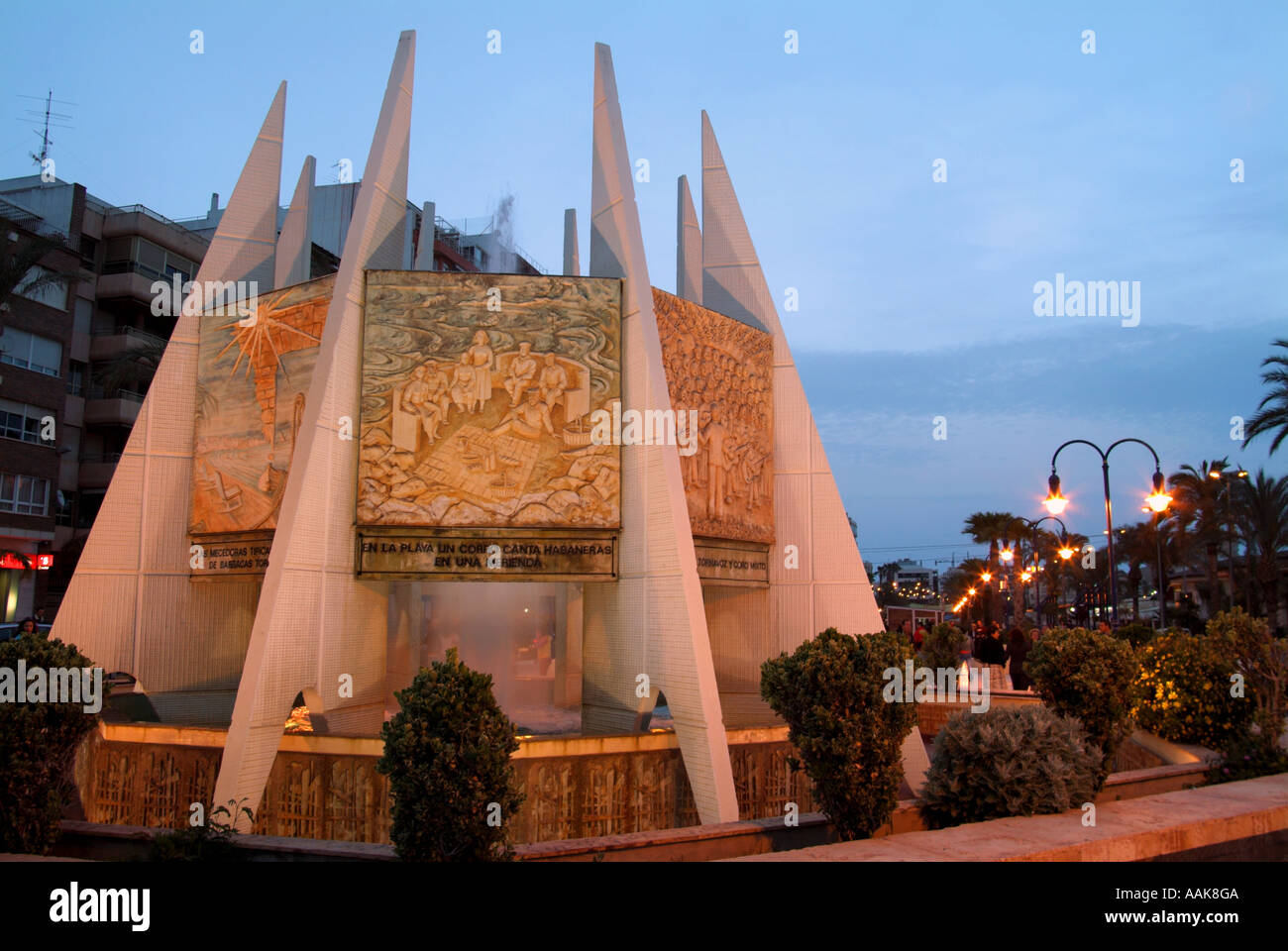 La fontaine de la ville de Torrevieja, Costa Blanca, Espagne Banque D'Images