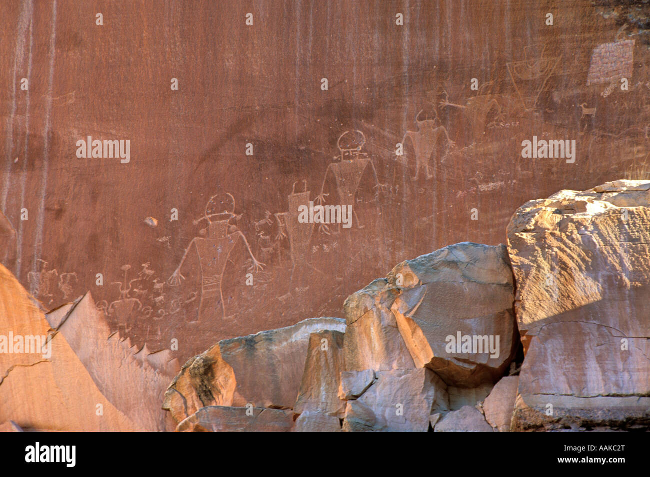 Freemont Pétroglyphes indiens Capitol Reef National Park Utah Banque D'Images