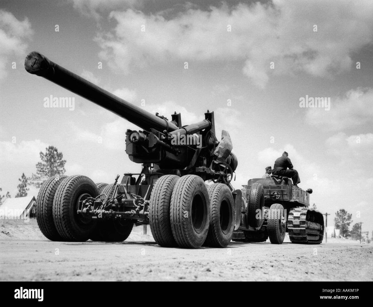 1940 La voie de l'Armée de canon d'artillerie lourde TRANSPORT VÉHICULE Banque D'Images