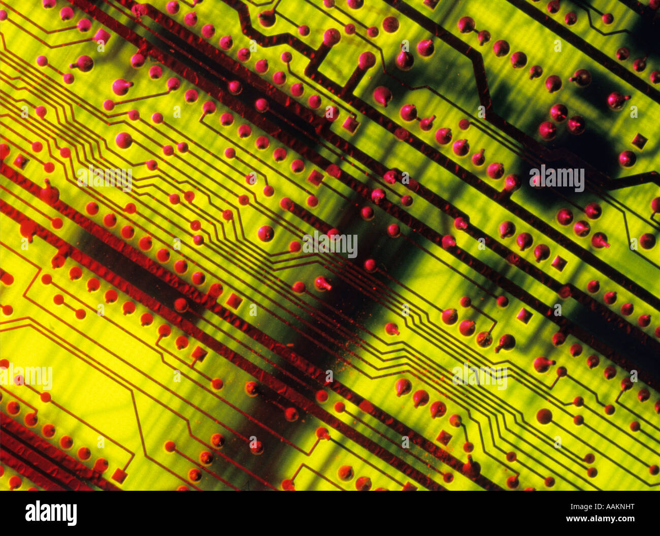 1970 1980 CLOSE-UP MODÈLE DE CARTE DE CIRCUIT IMPRIMÉ Banque D'Images