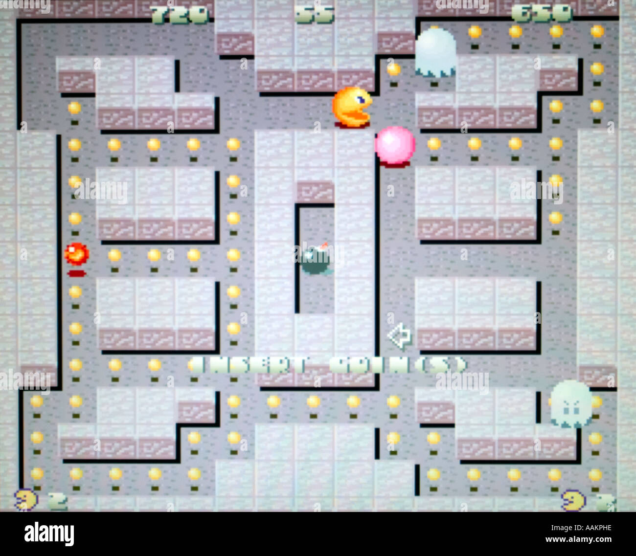 Semicom Hyper Pacman Pac Man vintage 1994 jeu vidéo Arcade écran - EDITORIAL UTILISEZ UNIQUEMENT Banque D'Images
